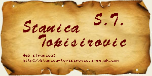 Stanica Topisirović vizit kartica